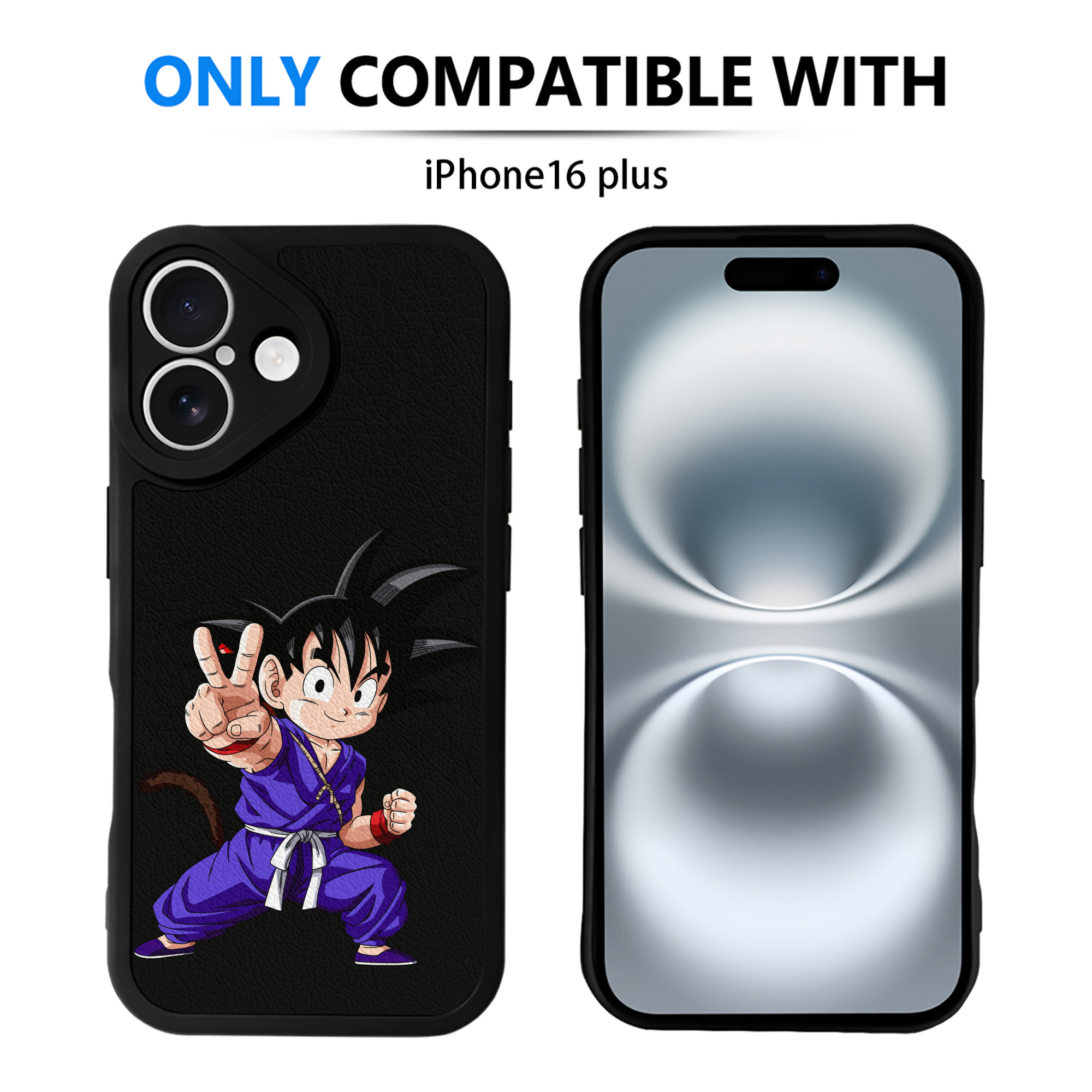 （画像用） ドラゴンボール 孫悟空（そん ごくう）Son Goku カカロット DRAGON BALL Kakarotto 【iPhone 16シリーズ対応】シリコンスマホケース（レザー調） 材質：シリコン